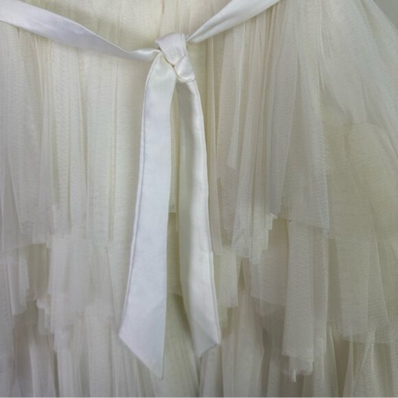 American Princess Floral Stitch Tiered Tulle Rhinestone Girls Dress Size 6 - Picture 9 of 12